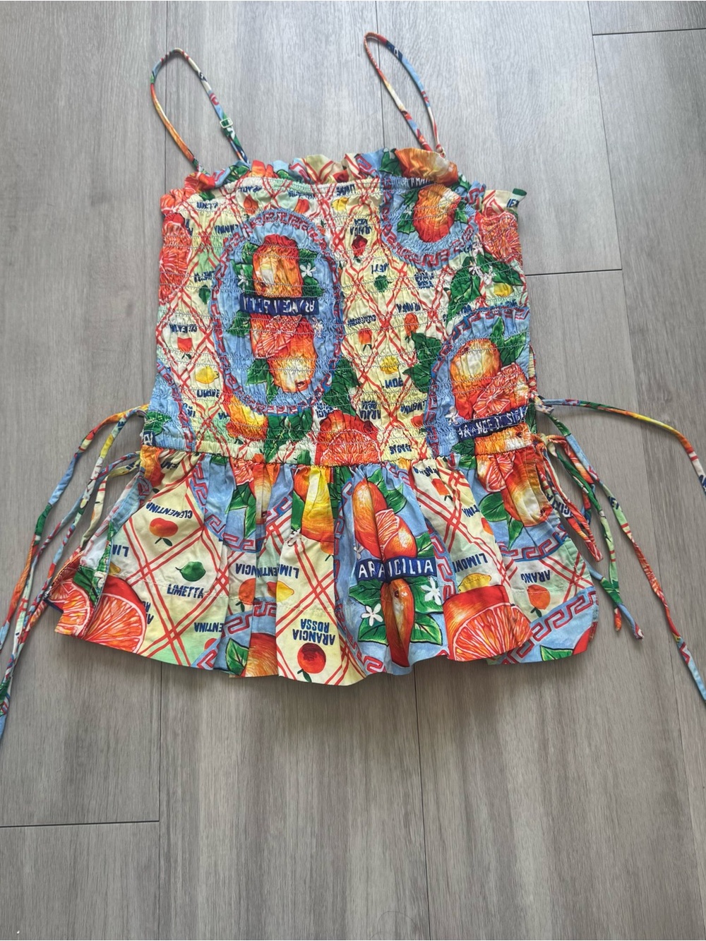 Damson Madder Marina Side-Tie Smocked Cami Top 8